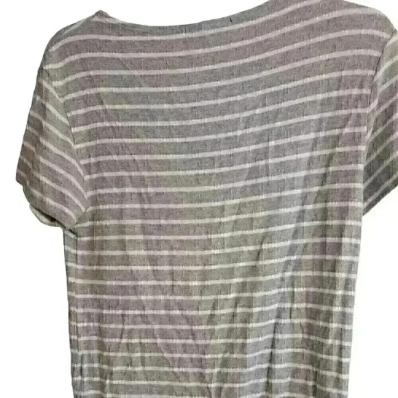 Women's Hyde Park & Lune ‎ Top Shirt Sweater Grey White Striped Size 0 - Picture 3 of 6